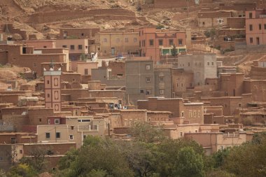 Distant Small Moroccan village landscape