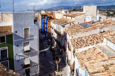 Yukarıdan eski Villajoyosa 'nın manzarası.