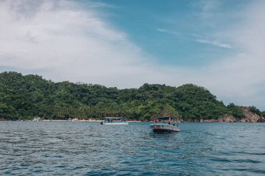 nice view of the beach from the boat