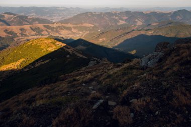 Mountain Landscape at Sunset with Shadows
