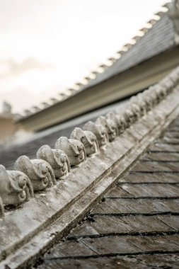 Ornate roof detail of traditional Thai architecture