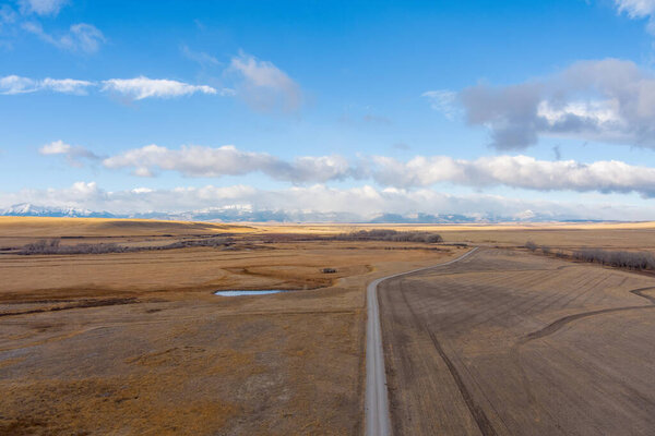 Aerial view of the Montana countryside