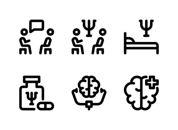 Simple Set Mental Health Related Vector Line Icons Contains Icons — Stock Vector