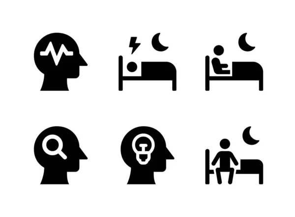 Simple Set Mental Health Related Vector Solid Icons Contains Icons — Stock Vector