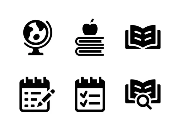 Simple Set Back School Related Vector Line Icons Содержит Иконы — стоковый вектор