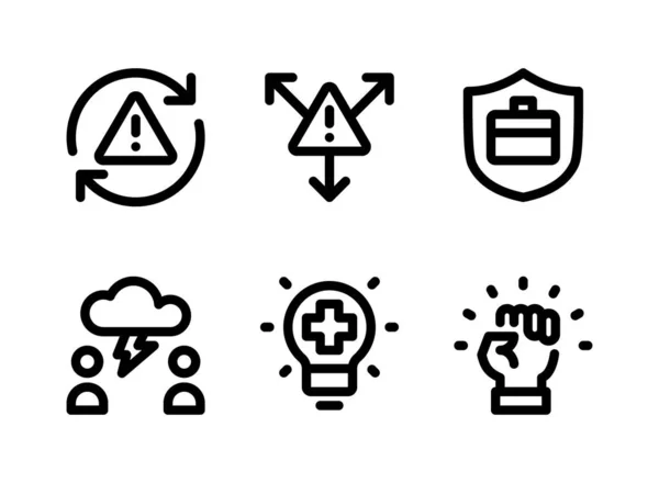 Einfache Set Von Krisenmanagement Verwandte Vektor Line Icons Enthält Symbole — Stockvektor