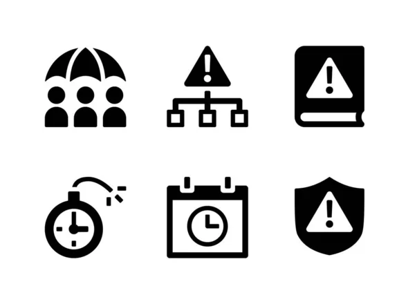 Einfache Set Von Krisenmanagement Verwandte Vektor Solide Icons Enthält Symbole — Stockvektor