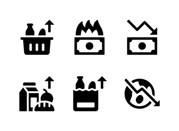 Eenvoudige Set Van Markt Economie Gerelateerde Vectoren Solid Iconen Bevat — Stockvector