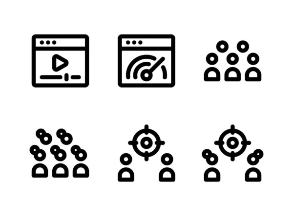 Einfache Set Von Digital Marketing Related Vector Line Icons Enthält — Stockvektor