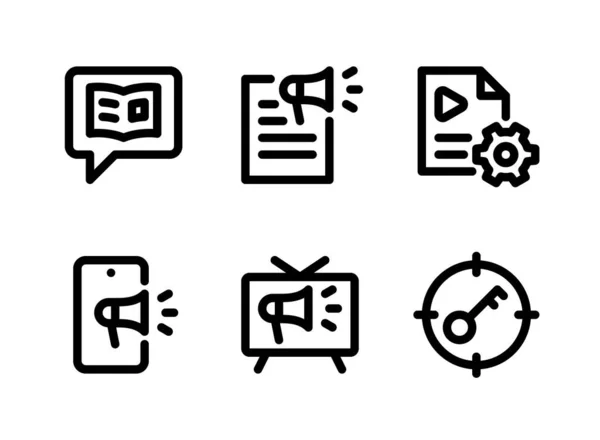 Einfache Set Von Digital Marketing Related Vector Line Icons Enthält — Stockvektor