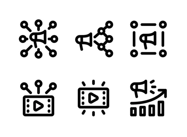 Упрощенный Набор Векторных Иконок Цифрового Маркетинга Содержит Иконы Вирусный Маркетинг — стоковый вектор