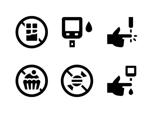Einfaches Set Von Diabetes Verwandten Vektor Solid Icons Enthält Symbole — Stockvektor
