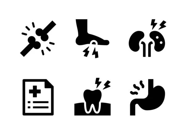 Простий Набір Діабету Пов Язаний Vector Solid Icons Зберігає Ікони — стоковий вектор