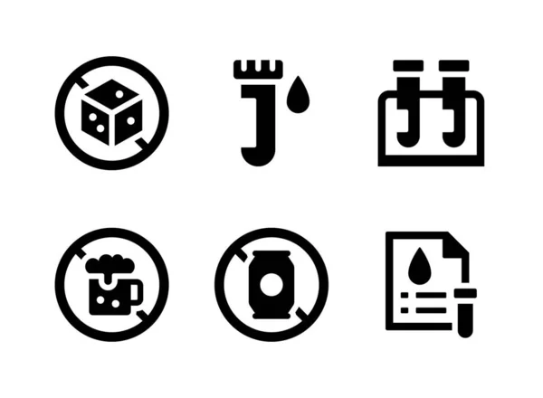 Einfaches Set Von Diabetes Verwandten Vektor Solid Icons Enthält Symbole — Stockvektor