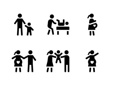 Basit Bebek Doğurganlığı İlgili Vektör Katı Simgeleri. Ebeveynlik, Değişen Masa, Hamilelik ve daha fazlasını içeren Simgeler.