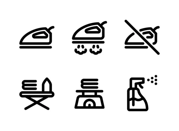 Einfaches Set Von Wäscheservice Related Vector Line Icons Enthält Symbole — Stockvektor