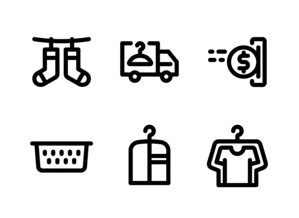 Set Simple Lavanderías Relacionadas Con Iconos Línea Vectorial Contiene Iconos — Archivo Imágenes Vectoriales