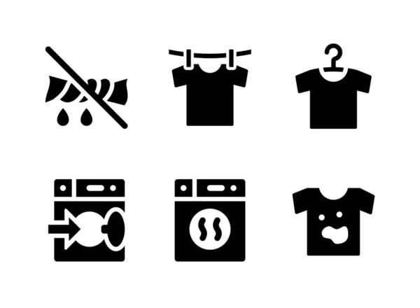 Einfaches Set Von Wäsche Verwandten Vektor Solid Icons Enthält Icons — Stockvektor