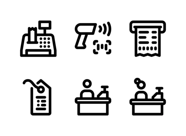 Einfaches Set Von Supermarkt Verwandte Vector Line Icons Enthält Symbole — Stockvektor