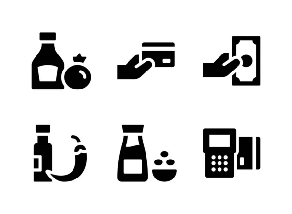Conjunto Simple Iconos Sólidos Vectoriales Relacionados Con Supermercado Contiene Iconos — Archivo Imágenes Vectoriales