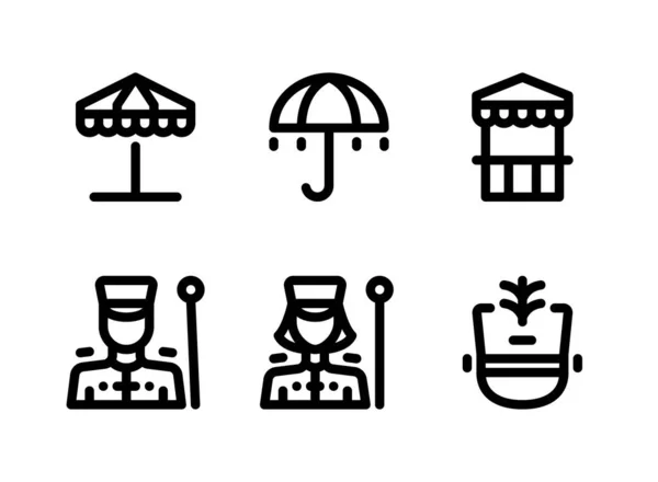 Simple Set Mardi Gras Festival Related Vector Line Icons Содержит — стоковый вектор