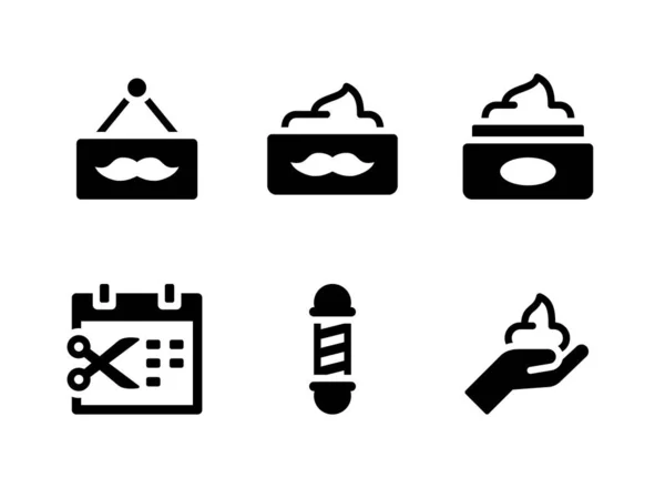 Set Simple Barbería Related Vector Solid Icons Contiene Iconos Como — Vector de stock