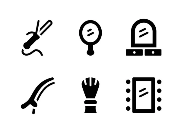 Set Simple Barbería Related Vector Solid Icons Contiene Iconos Como — Archivo Imágenes Vectoriales
