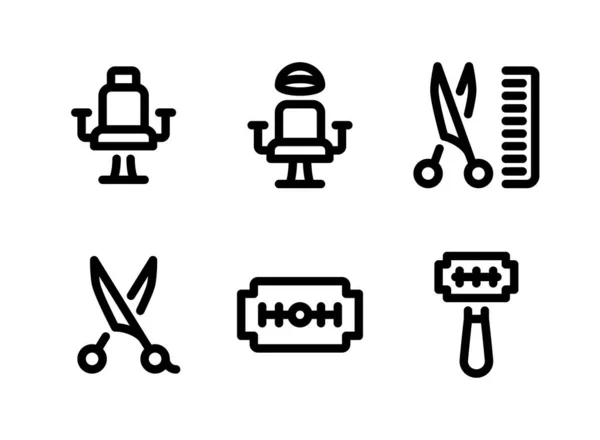 Ensemble Simple Icônes Ligne Vectorielle Connexes Barbershop Contient Des Icônes — Image vectorielle