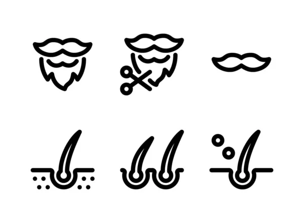 Einfaches Set Von Friseursymbolen Mit Bezug Zur Vektorlinie Enthält Symbole — Stockvektor