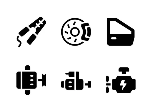 Jednoduchá Sada Autoservisních Vektorů Solid Icons Obsahuje Ikony Jako Jump — Stockový vektor