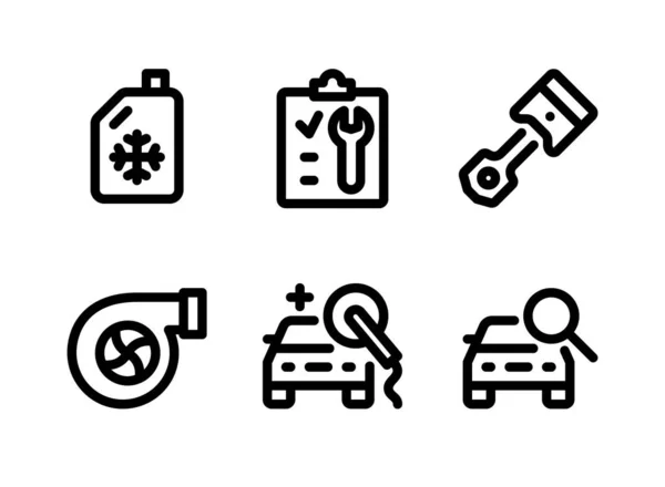 Simple Set Car Service Related Vector Line Icons Contains Icons — Stock Vector