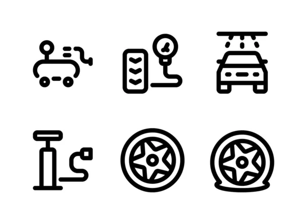 Simple Set Car Service Related Vector Line Icons Contains Icons — Stock Vector