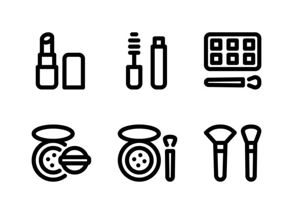 Conjunto Simple Iconos Línea Vectorial Relacionados Con Cosméticos Contiene Iconos — Vector de stock