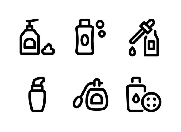 Simple Set Cosmetic Related Vector Line Icon Содержит Иконы Лосьон — стоковый вектор