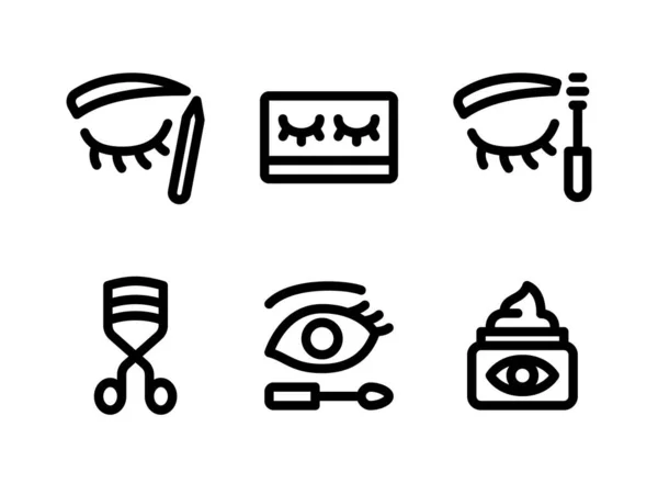 Simple Set Cosmetic Related Vector Line Icon Содержит Иконы Бровей — стоковый вектор