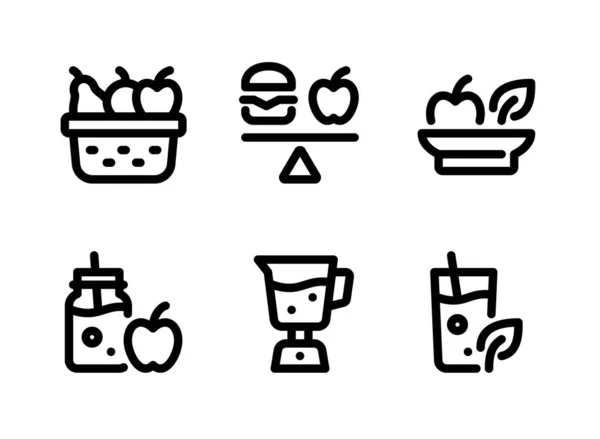 Conjunto Simple Iconos Línea Vectorial Relacionados Con Una Vida Saludable — Archivo Imágenes Vectoriales