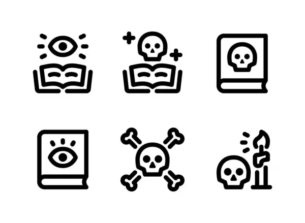 Simple Set Celestial Witchcraft Related Vector Line Icons Содержит Иконы — стоковый вектор