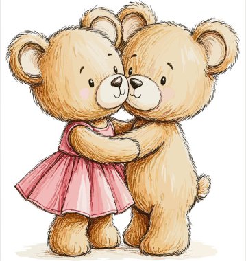 İki sevimli çizgi ayı