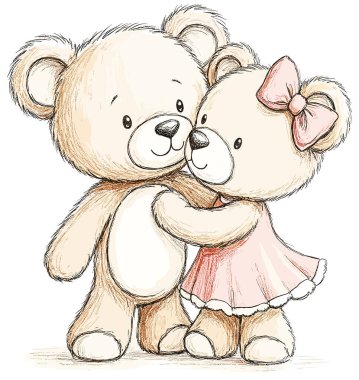 Oyuncak ayı ve küçük bir kız.