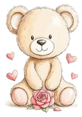 sevimli ayı illüstrasyon karikatür