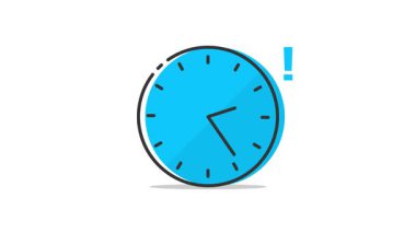 Zaman yönetimini ya da teslim tarihini temsil eden hızlı dönen saat animasyonu. - İş Kavramı Animasyon Grafiği