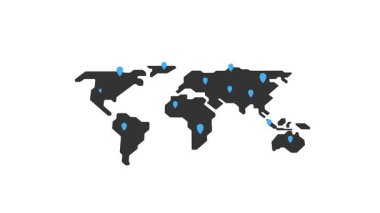 Dünya Haritası Animasyonundaki Bağlantı Çizgileri küresel ağ oluşturma - İş Konsepti Canlandırılmış Hareket Grafiği