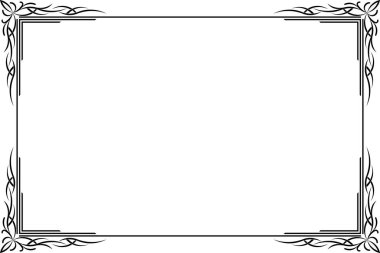 Rectangle of frame border. Design simple of stripe black on white background. Design print for illustration, certificate, placard, background. Set 21