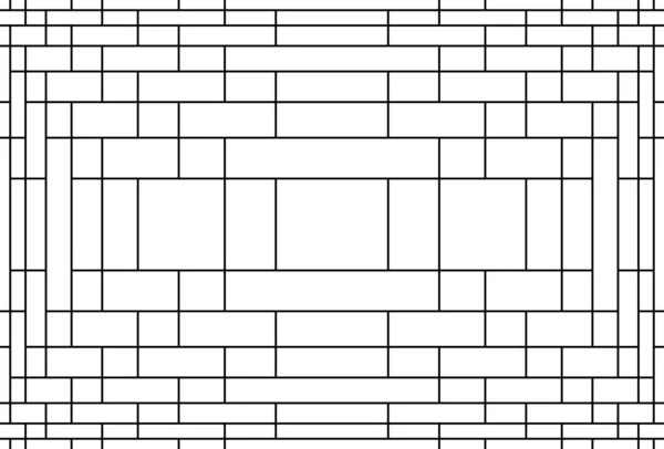 Horizontal stripe of pattern. Design mondrian line white on black background. Design print for illustration, texture, wallpaper, background. Mondrian 7