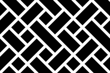 Çapraz desenli Mondrian. Siyah arkaplanda rastgele fayans beyazı tasarla. Çizim, doku, duvar kağıdı, arkaplan için tasarım baskısı. 5. Set