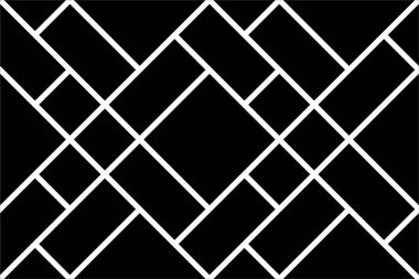 Çapraz desenli Mondrian. Siyah arkaplanda rastgele fayans beyazı tasarla. Çizim, doku, duvar kağıdı, arkaplan için tasarım baskısı. Set 3