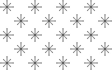 Çapraz kiremit deseni. Beyaz arka planda siyah kar taneleri tasarla. Çizim, doku, duvar kağıdı, arkaplan için tasarım baskısı. 6. Set