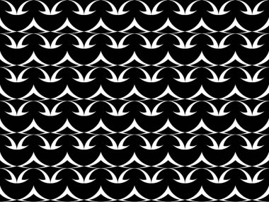 Hoizontal curve of pattern. Design ethnic style black on white background. Design print for illustration, texture, wallpaper, background.  