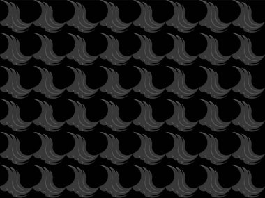 Regular wave of pattern. Design abstract grey on black background. Design print for illustration, texture, wallpaper, background.  
