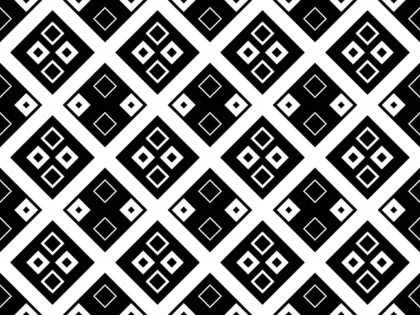 Diagonal square of pattern. Design tile black on white background. Design print for illustration, texture, wallpaper, background.  